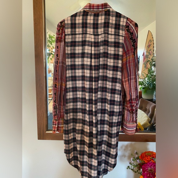 Freepeople button down embroidered flannel duster - Picture 7 of 9